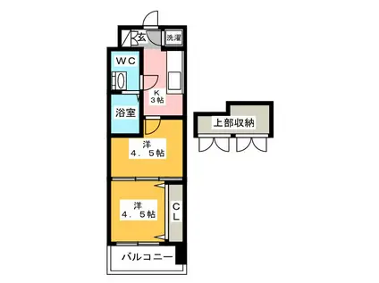 NO48プロジェクト2100博多(2K/15階)の間取り写真