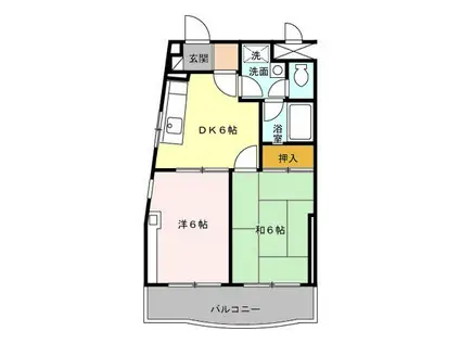 スターフィールド(2DK/3階)の間取り写真