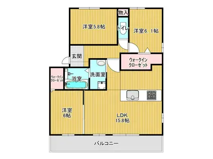 グレース・コート(3LDK/1階)の間取り写真