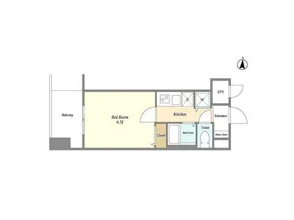 アクシーズタワー川口栄町 I(1K/7階)の間取り写真