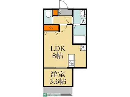 キャメル鶴ヶ島3(1LDK/1階)の間取り写真