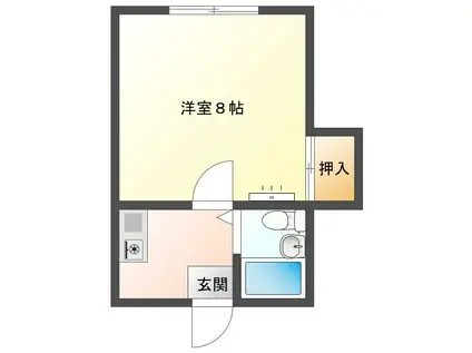 マンション新生(1K/3階)の間取り写真