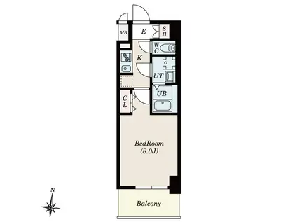 S-RESIDENCE堀田ノース II(1K/9階)の間取り写真