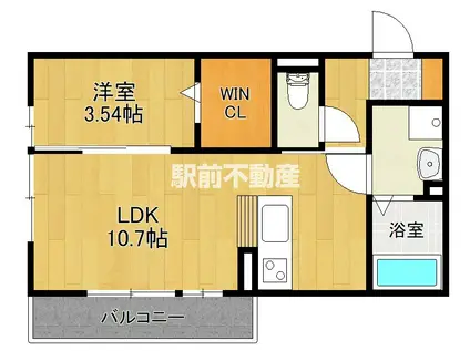 アルクアンシエル(1LDK/2階)の間取り写真
