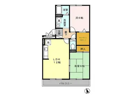 リバーフィールドII(2LDK/3階)の間取り写真