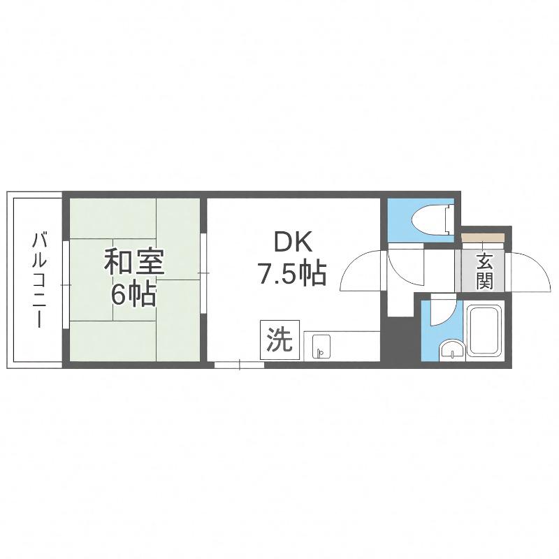 メゾン24(1DK/3階)の間取り写真