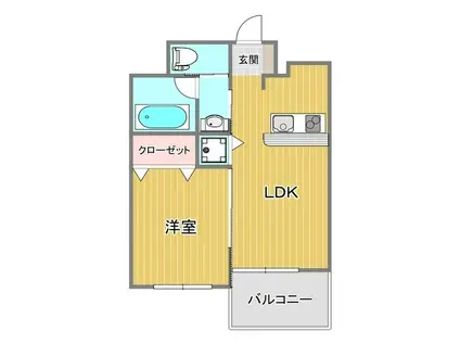 VINCENTE船場(1LDK/5階)の間取り写真
