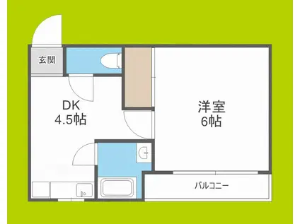 リアライズ帝塚山(ワンルーム/5階)の間取り写真