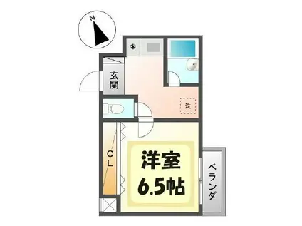 メゾン・ド・華(1K/2階)の間取り写真