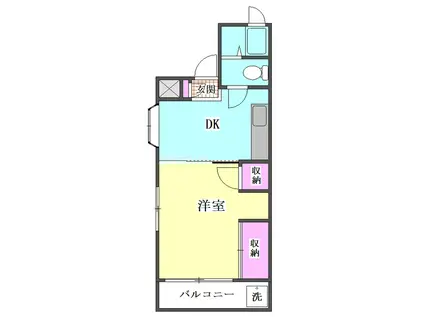 KH西大井(1DK/4階)の間取り写真