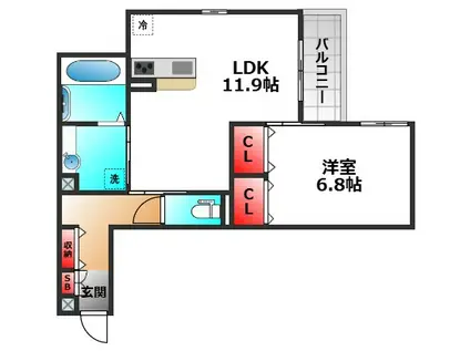 LA MAISON(1LDK/1階)の間取り写真