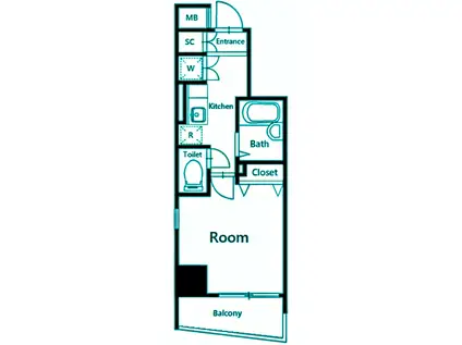 セジョリ大森町(1K/7階)の間取り写真