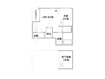 ハーモニーテラス大正(1LDK/2階)の間取り写真