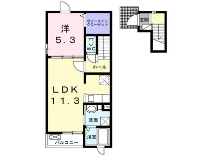 サンリット三島(1LDK/2階)の間取り写真