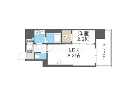 コンフォリア・リヴ南森町II(1LDK/2階)の間取り写真