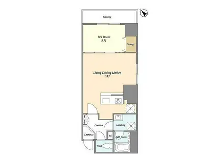 ニフィット日本橋横山町(1LDK/2階)の間取り写真