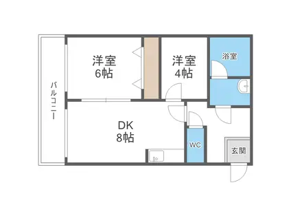 レピュート平岸(2DK/3階)の間取り写真