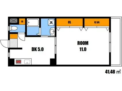 シャトームジカ(1DK/3階)の間取り写真