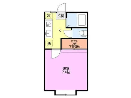 春明かりとサクラ・ルミナス(1K/2階)の間取り写真