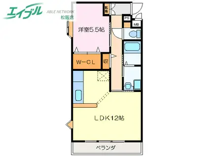 リジェール21(1LDK/1階)の間取り写真