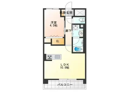 ラ・リヴィエール(1LDK/8階)の間取り写真