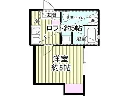 フローライト川崎(1K/1階)の間取り写真