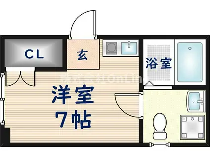 長堂瑠璃(ワンルーム/1階)の間取り写真