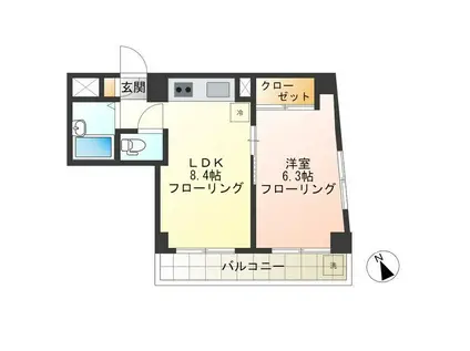 フェスタエディ(1LDK/2階)の間取り写真