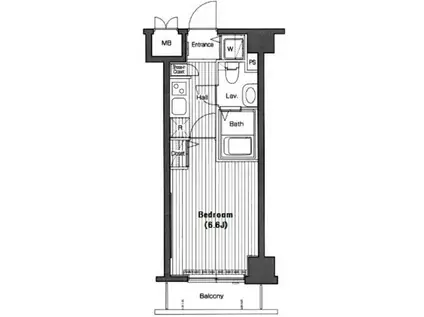 グランド・ガーラ高輪(1K/3階)の間取り写真