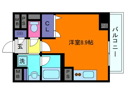 ステラハウス住吉(ワンルーム/3階)の間取り写真