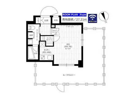 ステージファースト世田谷アジールコート(ワンルーム/9階)の間取り写真