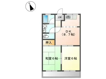 パークタウン(2DK/3階)の間取り写真