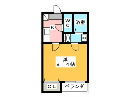 クレフラスト葵西A(1K/2階)の間取り写真