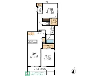 PRECIOUS西山元町(2LDK/2階)の間取り写真
