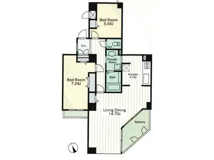 コンフィール西新井A.P(2LDK/6階)の間取り写真