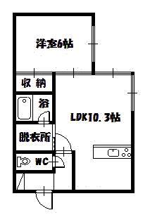 メモリアル東光(1LDK/1階)の間取り写真