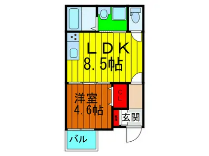 AVENTA HIRAIKE(1LDK/1階)の間取り写真