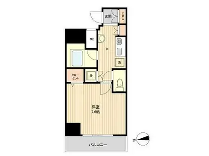 ラクラス新御徒町(1K/5階)の間取り写真