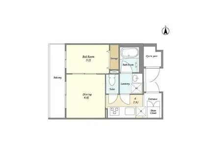 ドゥーエ大鳥居(1DK/5階)の間取り写真