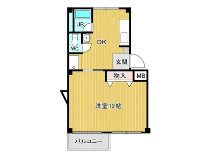 サンローズ平和(1DK/3階)の間取り写真