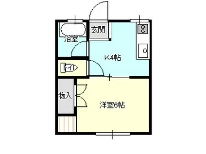 シティハイムアゲオ(1K/1階)の間取り写真