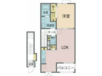 コート・ダジュールB(1LDK/2階)の間取り写真