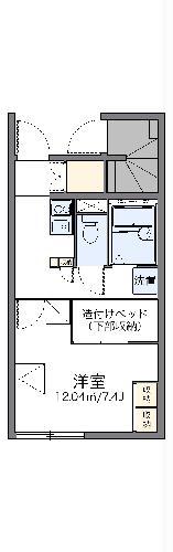 レオパレスエスターテベント(1K/1階)の間取り写真