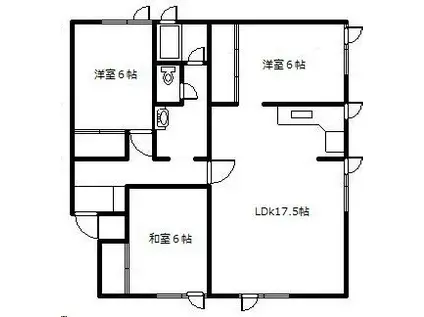 ガーベラ交差点南(3LDK/1階)の間取り写真