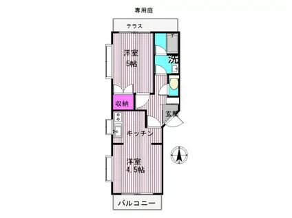 グリーンヴィラ(2K/1階)の間取り写真