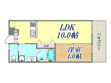 ジュリア須磨浦2(1LDK/1階)の間取り写真