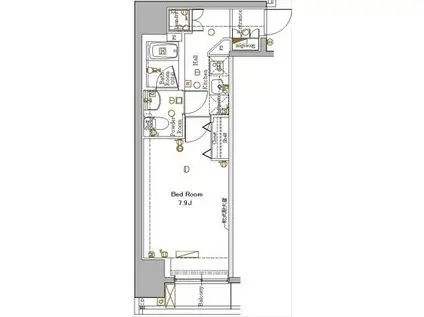 ブレシア銀座イースト(1K/2階)の間取り写真