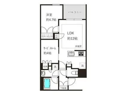 サンウッド浜田山(1SLDK/5階)の間取り写真