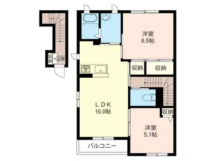 SHM ハーモニー C(2LDK/2階)の間取り写真
