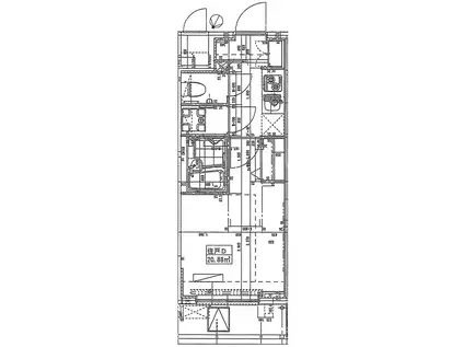 ハーモニーレジデンス田町♯002(1K/4階)の間取り写真